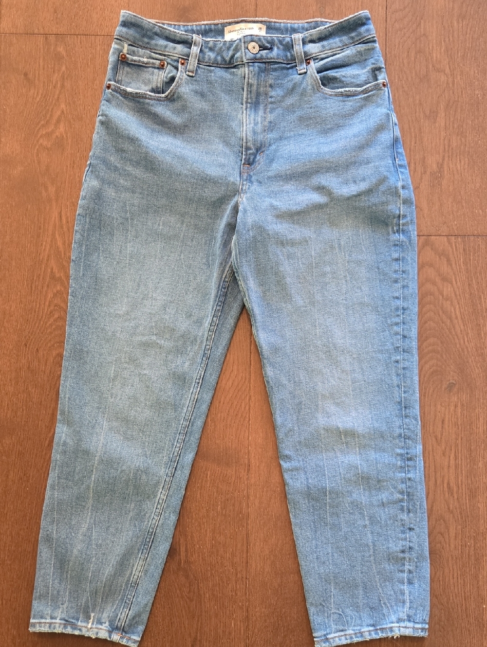 Abercrombie & Fitch Light Blue Boyfriend Jeans, Ankle Length, Curve Love